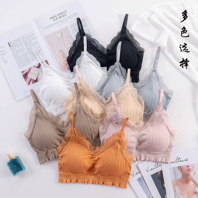 Sheer Bra Lace - 3D セクシーなランジェリーシームレススポーツブラ U タイプ背中の開いたストラップレストップブラジャープッシュアップ Bralette ブラジャー女性下着レース女の子ブラジャー