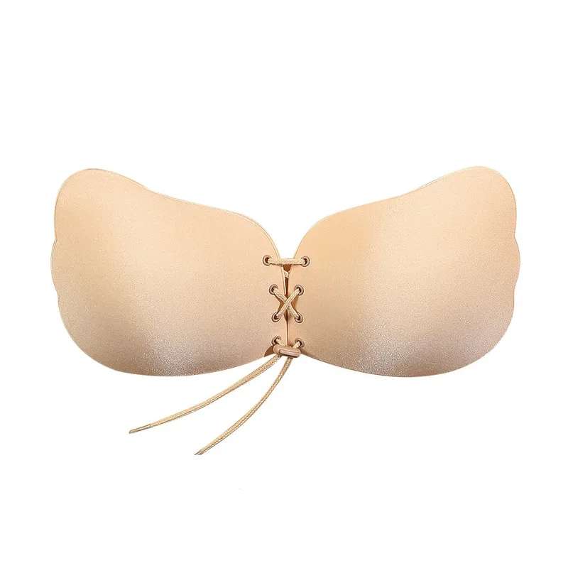 Strapless Bra Adhesive - 快適なシームレス粘着ブラ、薄型シリコンストラップレスブラ、目に見えないプッシュアップブラ、普段使いやウェディングドレスに最適