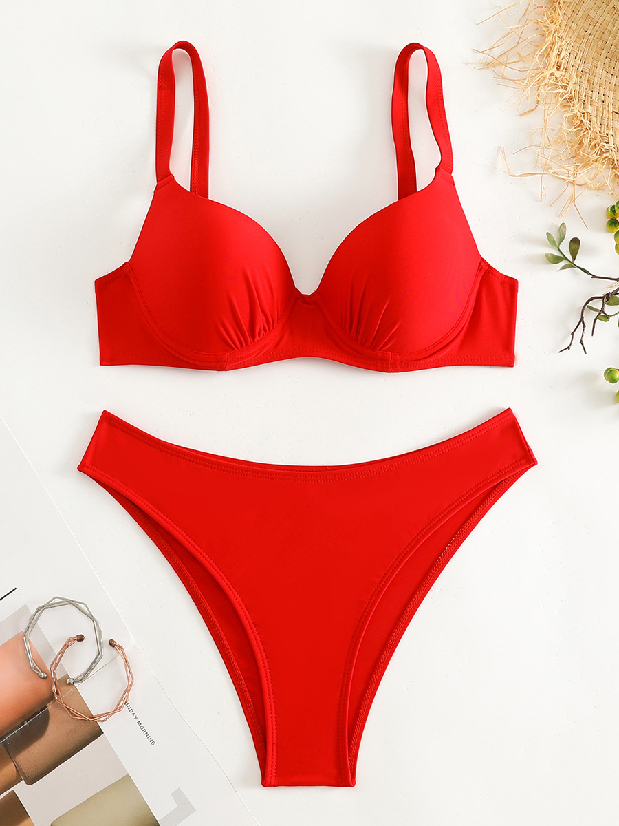 Underwire Bra Padded - ブラジリアンビキニセット,2ピース,ワイヤーブラ,女性用水着,腕立て伏せ,水着,女性用水着