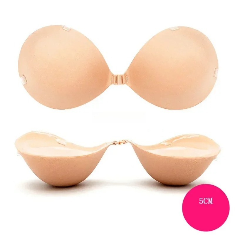 Backless Bra Sticky - 5cm/6cm シリコンプッシュアップブラ ウェディングドレス用 目に見えない粘着式胸パッド ストラップレス バックレス