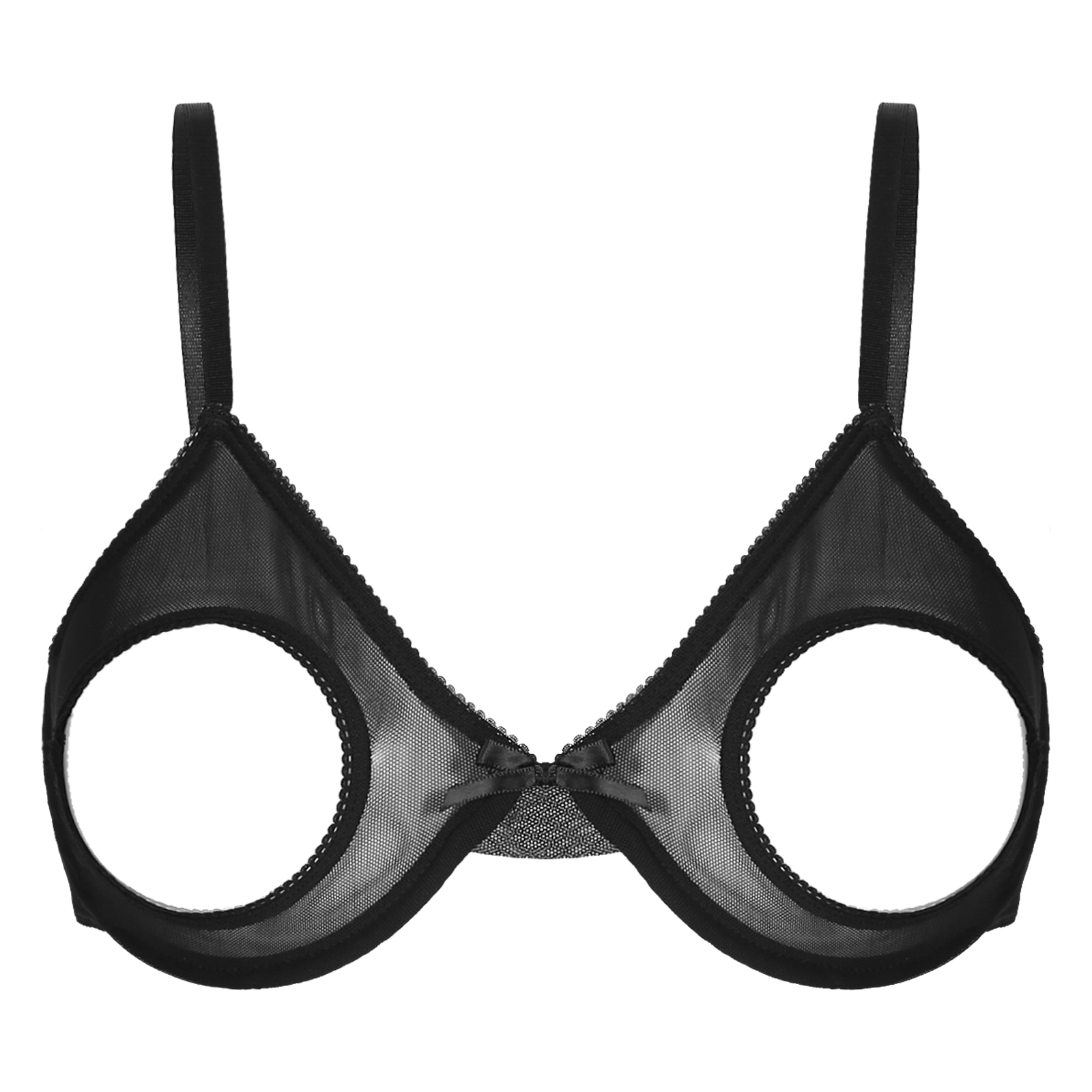 Demi Bra Balconette - 女性用レースアンダーワイヤー入りプッシュアップシェルフブラ 1/2カップ デミバルコネット ホローアウトノンワイヤーブラトップ シアーメッシュブラジャー 下着