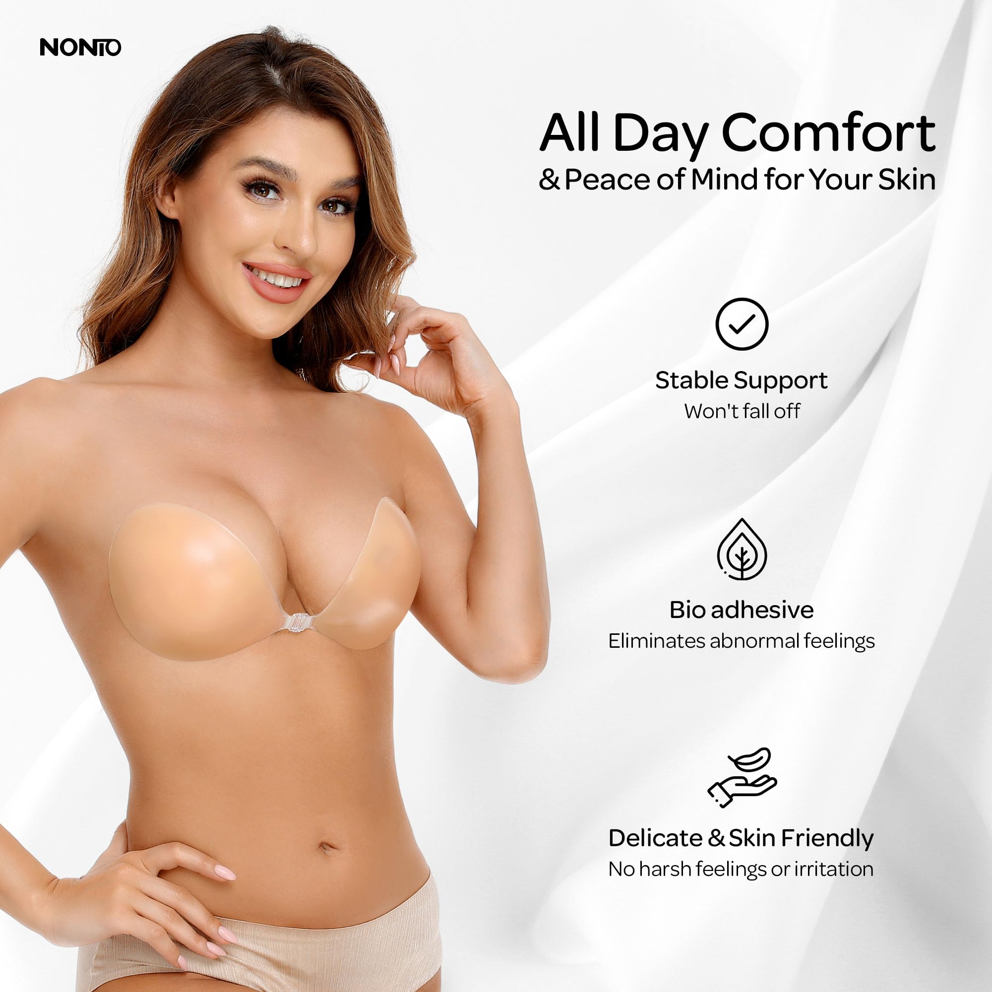 粘着ブラ ストラップレス 粘着式 見えない プッシュアップ  - Backless Bra Sticky のレビューと価格