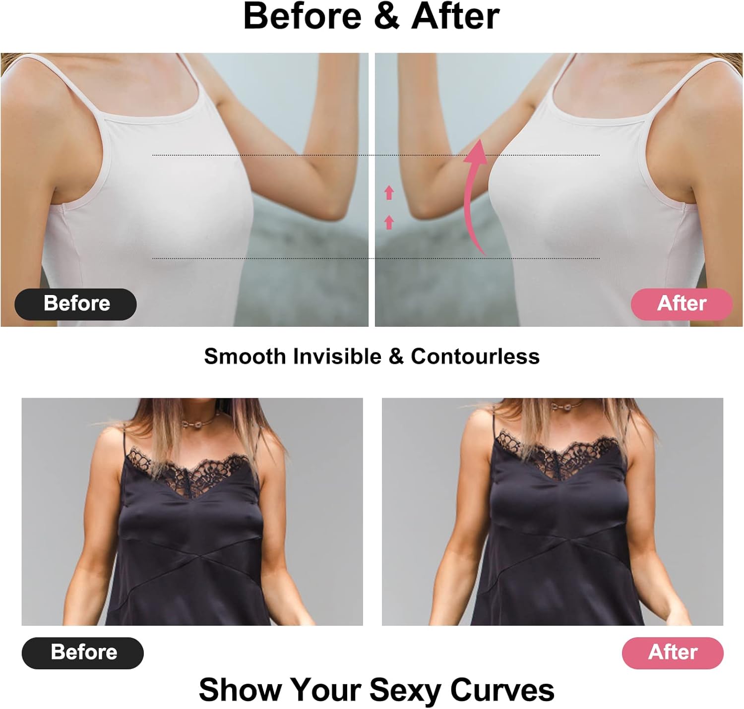 粘着ブラ プッシュアップ 粘着式ブラジャー シリコン製ストラ - Push Up Bra Silicone のレビューと価格