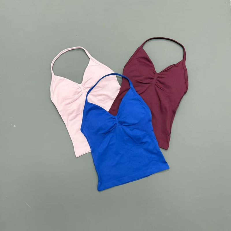 ジム女性用スポーツタンクトップ シームレス ホルターストラッ - Sports Bra Racerback のレビューと価格