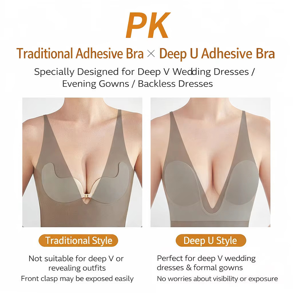 見えないプッシュアップブラ、ストラップレスブラ、バックレスデ - Backless Bra Sticky のレビューと価格