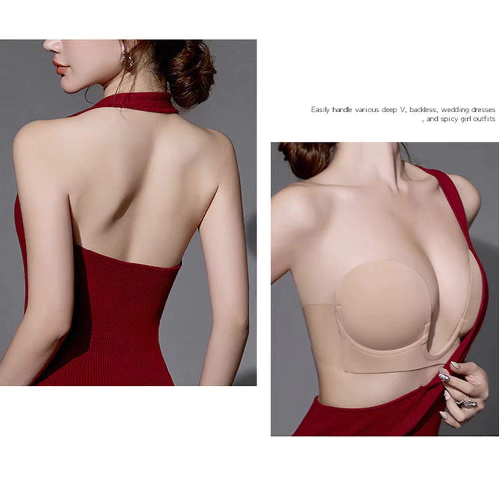 見えないプッシュアップブラ、ストラップレスブラ、バックレスデ - Backless Bra Sticky のレビューと価格