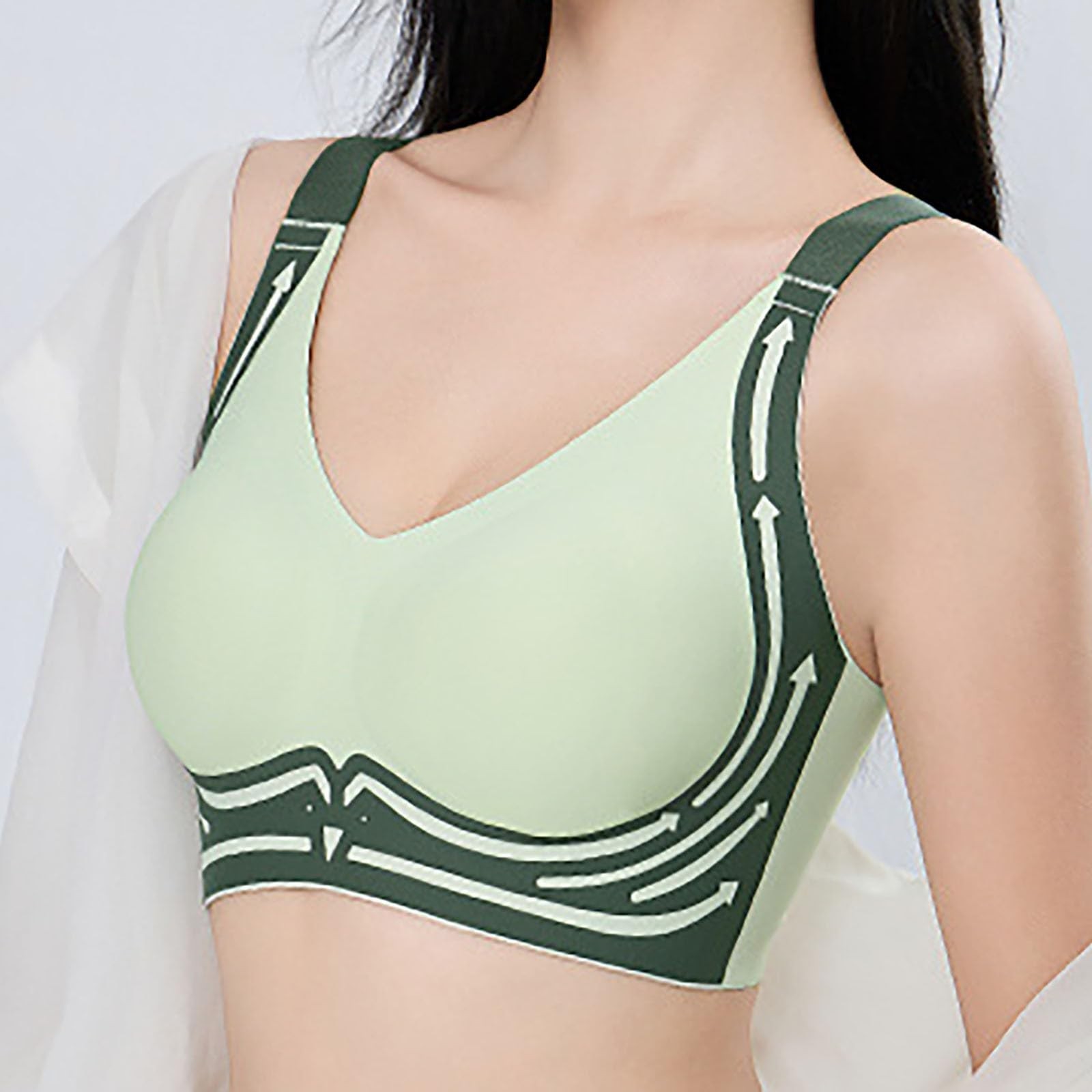 女性のシームレスなブラジャープラスサイズスポーツプッシュアッ - Sleep Bra Bralette のレビューと価格