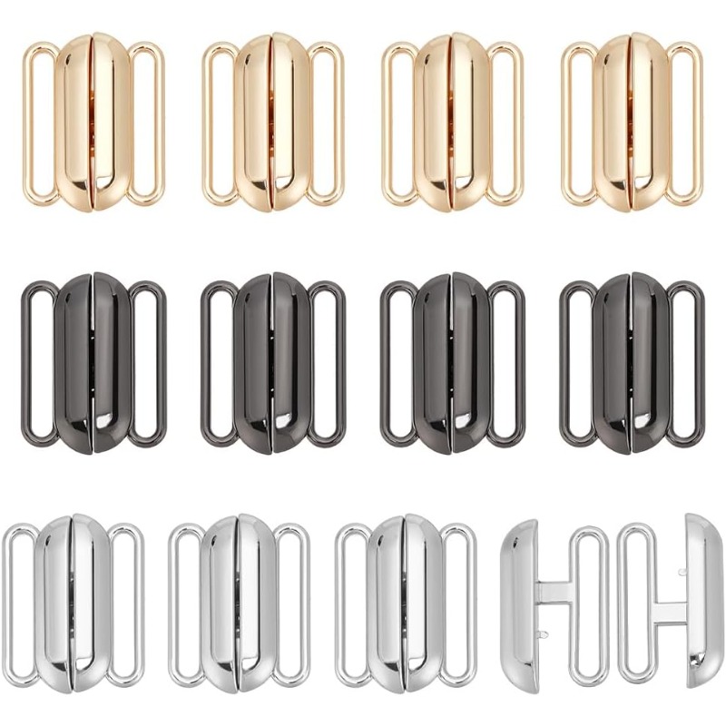 フロントクロージャービキニクラスプ,1インチ,3色,12セッ - Nursing Bra Clip のレビューと価格