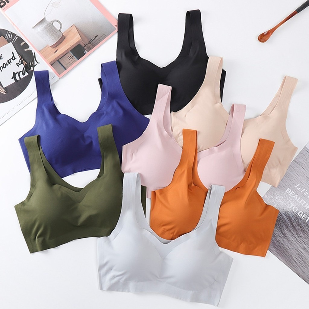 パッド付きシームレススポーツブラ,スチールリングなしで快適, - Cotton Bra Everyday のレビューと価格
