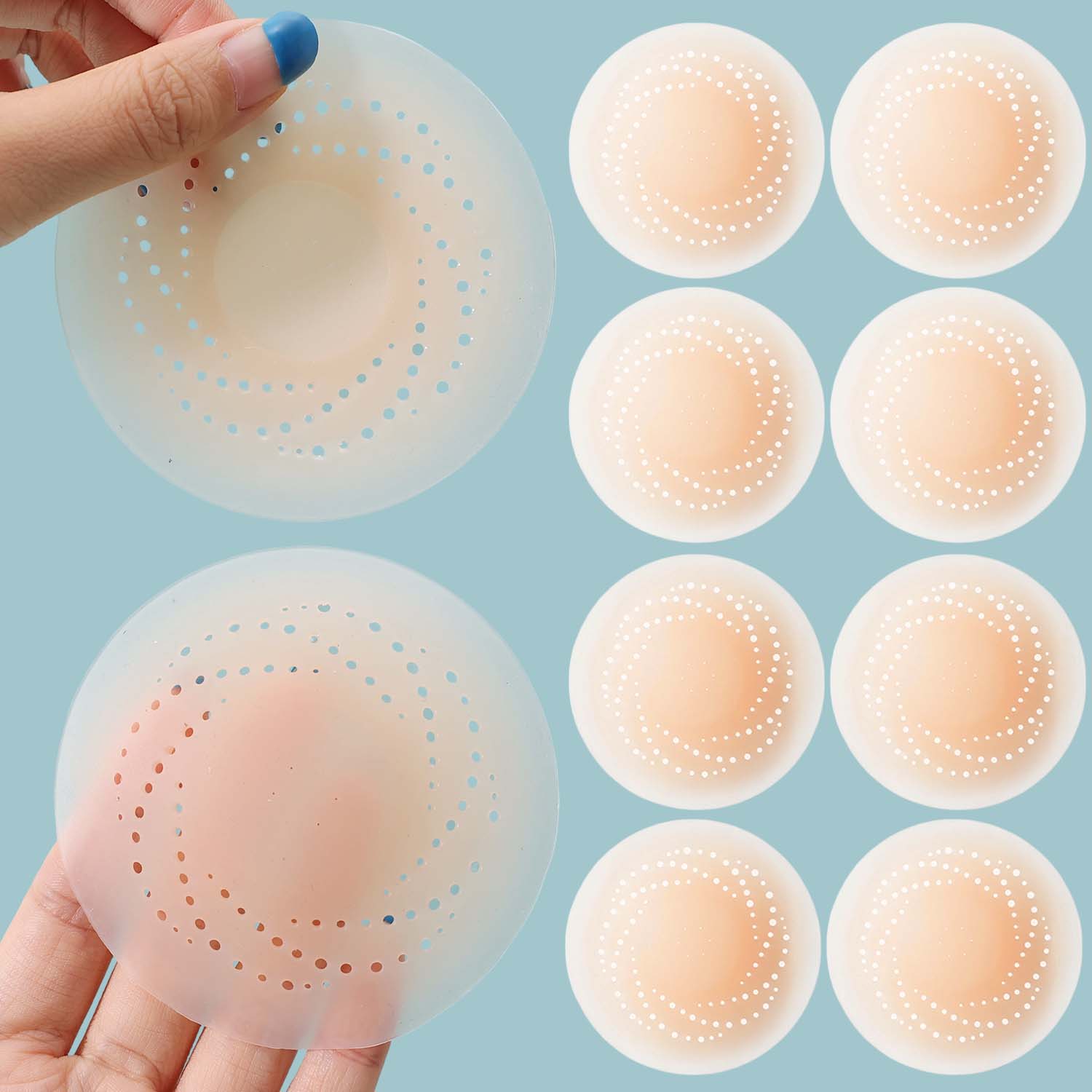 2-10 個目に見えない自己粘着胸パッド再利用可能な通気性の - Push Up Bra Silicone のレビューと価格