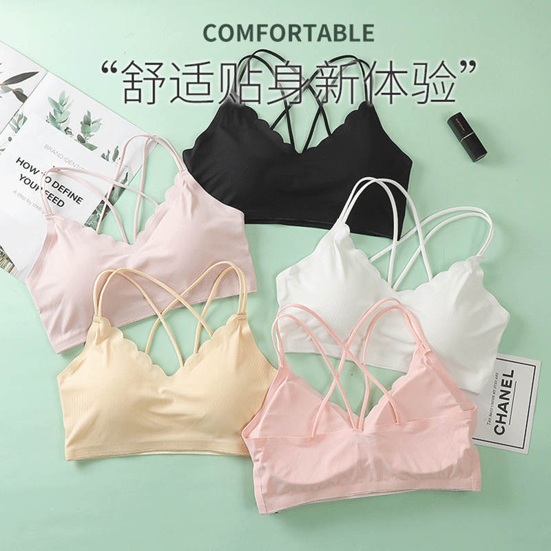 女性のためのセクシーな3Dスポーツブラ,シームレス,ストラッ - Sheer Bra Lace のレビューと価格