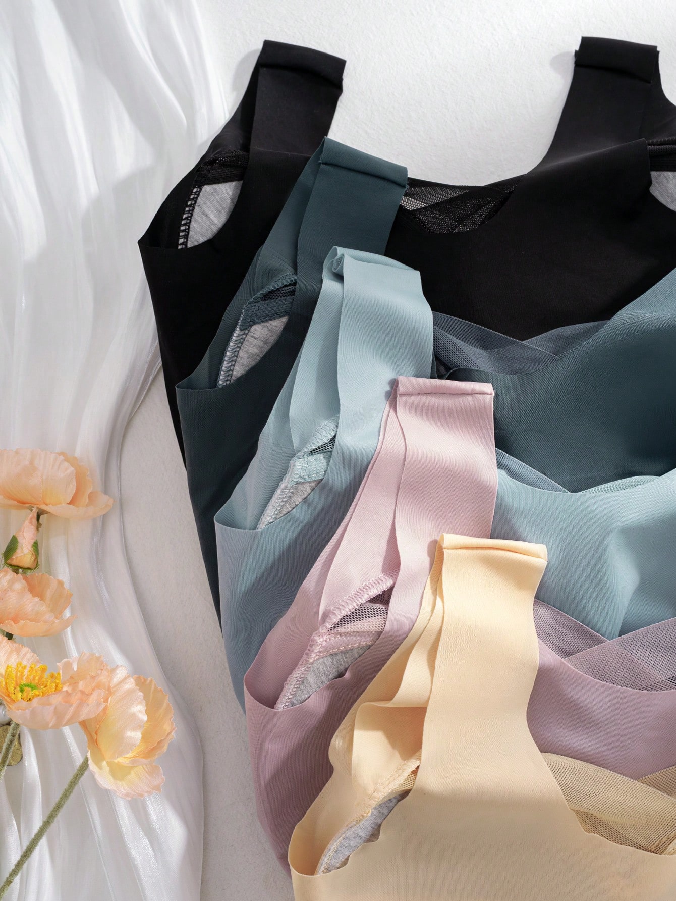 5 個入り女性用シームレスアイスシルクワイヤレスブラ、V ネ - Sleep Bra Bralette のレビューと価格