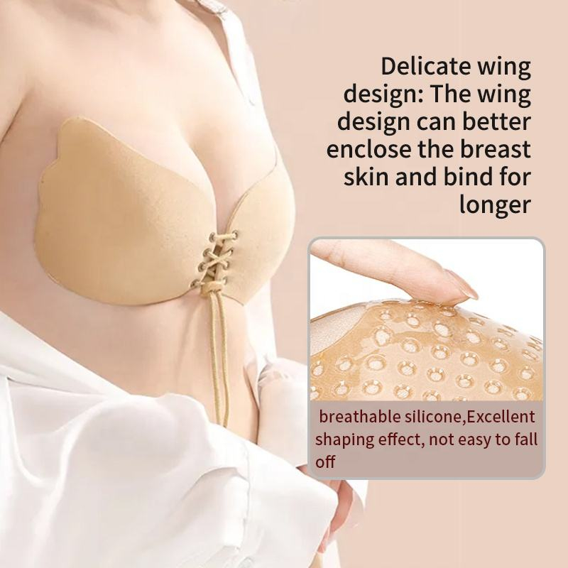 翼型のドローストリング付きヌードバックレスストラップレス粘着 - Strapless Bra Adhesive のレビューと価格