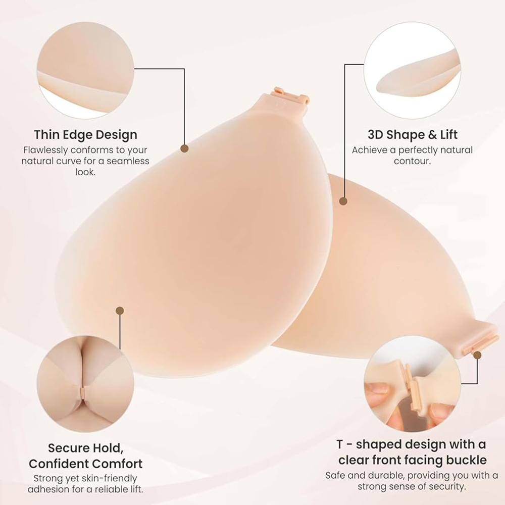 ストラップレスプッシュアップ粘着ブラパッチ接着シリコンノーシ - Backless Bra Sticky のレビューと価格