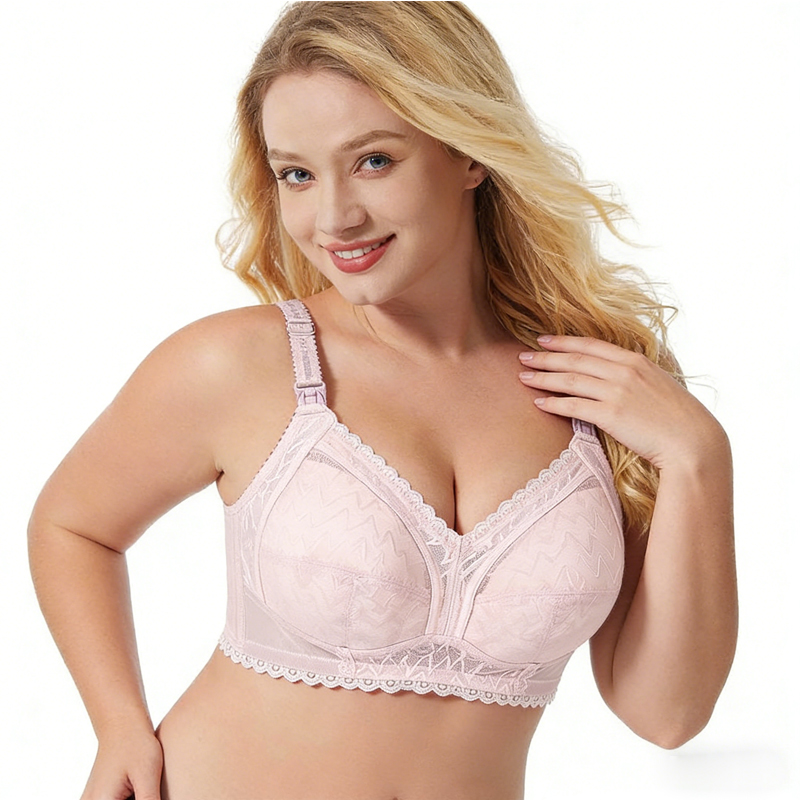 プラスサイズ EFGカップ レーストリム マタニティ授乳ブラ - Nursing Bra Clip のレビューと価格