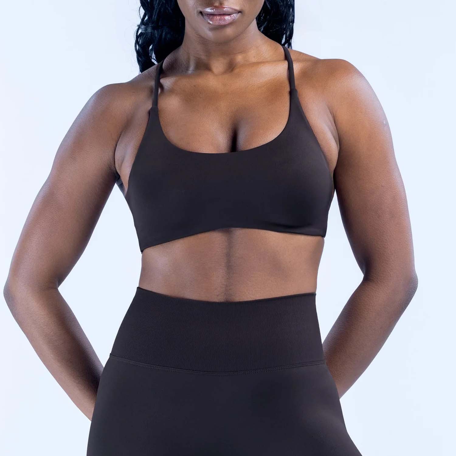 ロゴ入りシームレススポーツブラ、クロスギャザリング、細いショ - Sports Bra Racerback のレビューと価格