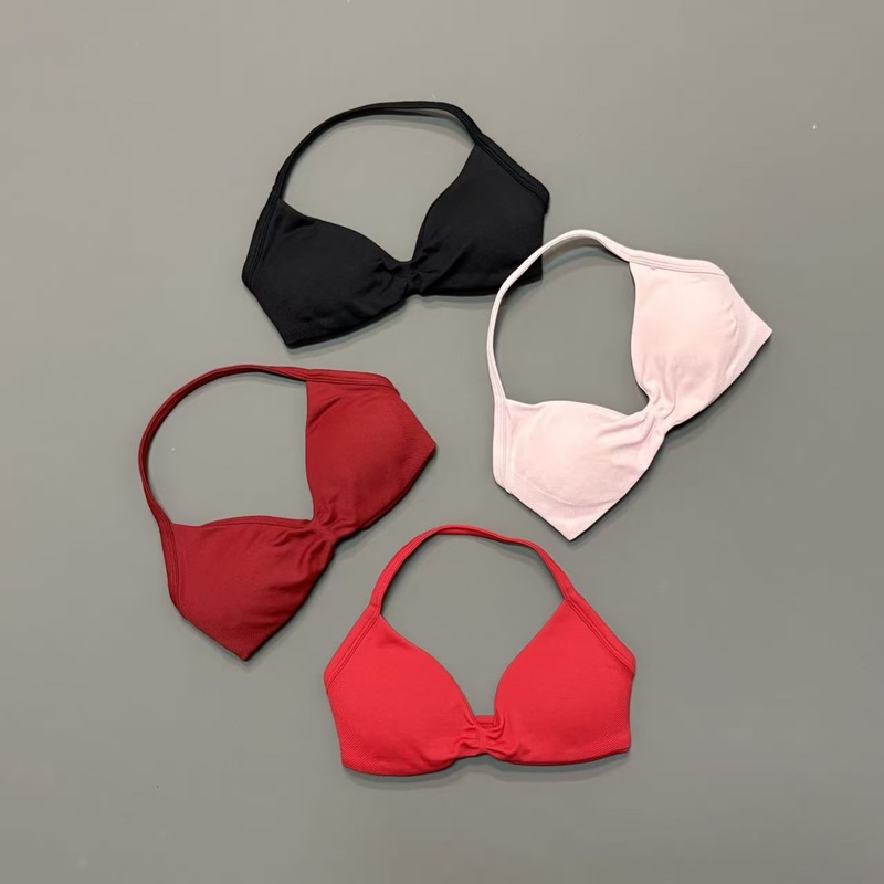 女性用ホルタースポーツブラ Vネックパッド入りヨガブラ 取り - Sports Bra Racerback のレビューと価格