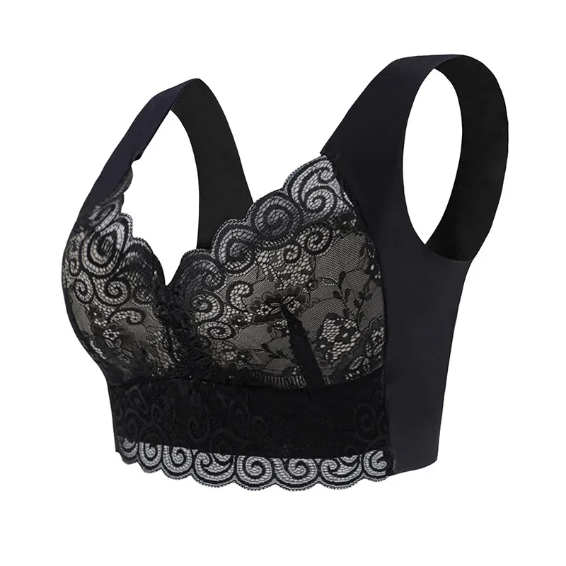 1 個アイスシルクシームレスレースブラトップサポート下着鋼リ - Sleep Bra Bralette のレビューと価格