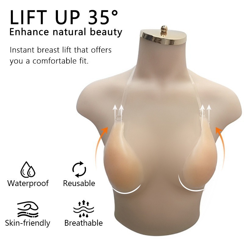 1 PC 夏用目に見えないシリコンブラジャー女性用ショルダー - Push Up Bra Silicone のレビューと価格
