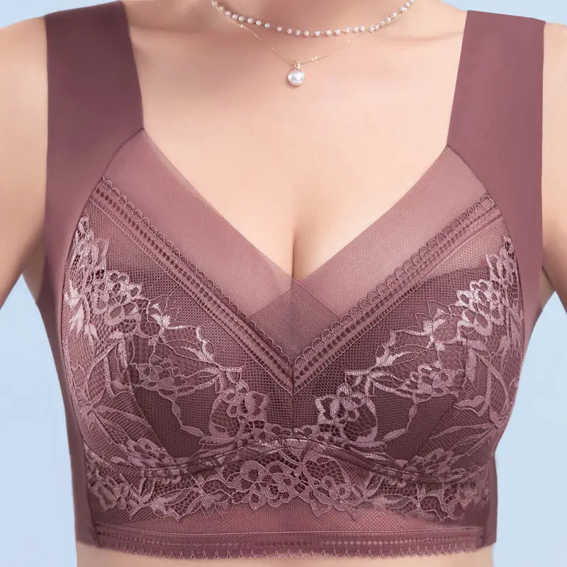L-6L 女性大ブラジャープッシュアップアイスシルクシームレ - Cotton Bra Everyday のレビューと価格