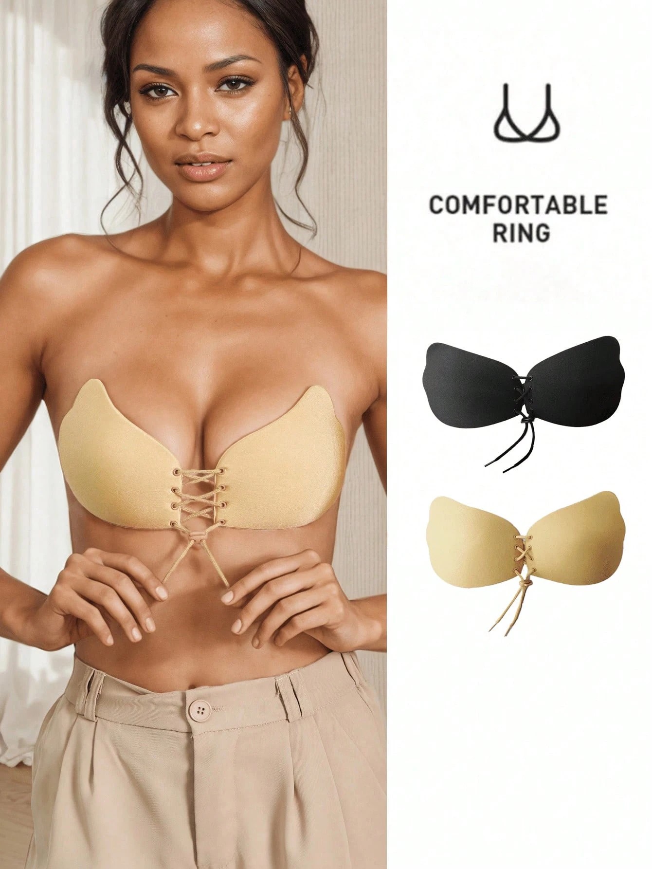 1 個の粘着ブラジャー、バックレスストラップレスブラジャープ - Backless Bra Sticky のレビューと価格