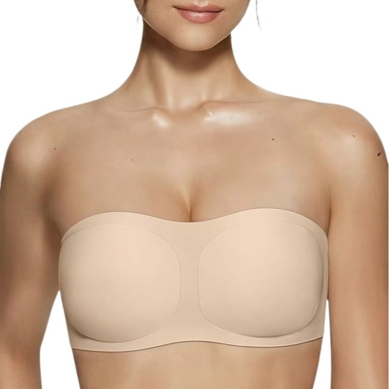 女性用ストラップレスブラ、プッシュアップサポート付き、滑り止 - Wirefree Bra Comfort のレビューと価格
