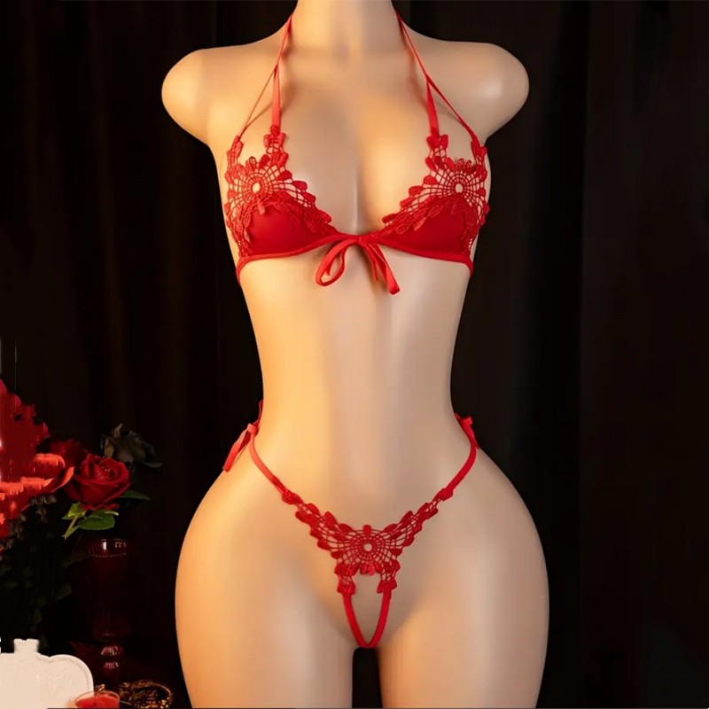 ホットセクシーな下着女性用ボディスーツランジェリーレース花柄 - Sheer Bra Lace のレビューと価格