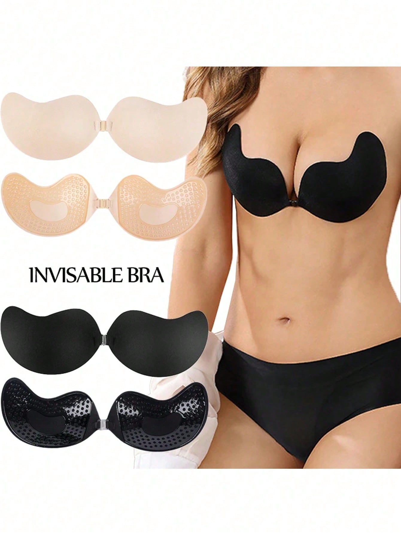 2 パック女性用自己粘着式目に見えないストラップレス プッシ - Strapless Bra Adhesive のレビューと価格