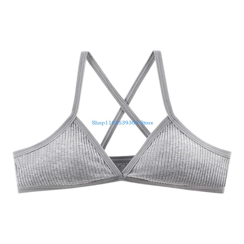 400A 女性通気性リブ綿ノンワイヤースポーツブラ十字バック - Cotton Bra Everyday のレビューと価格